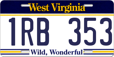 WV license plate 1RB353