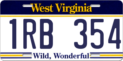 WV license plate 1RB354