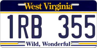 WV license plate 1RB355
