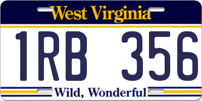 WV license plate 1RB356