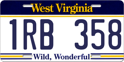 WV license plate 1RB358