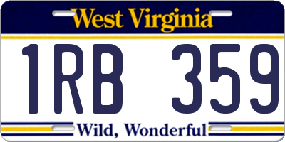 WV license plate 1RB359