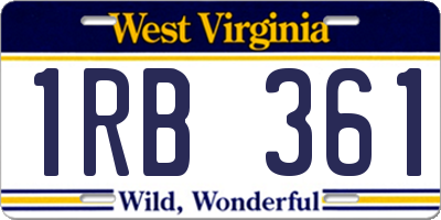 WV license plate 1RB361