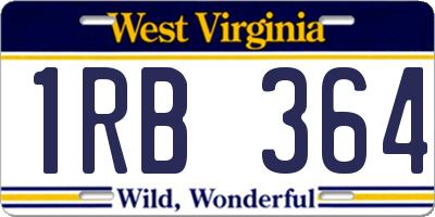 WV license plate 1RB364