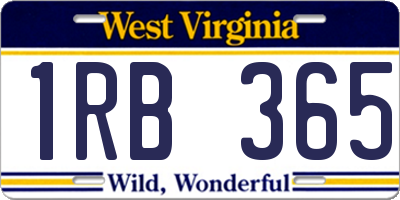 WV license plate 1RB365