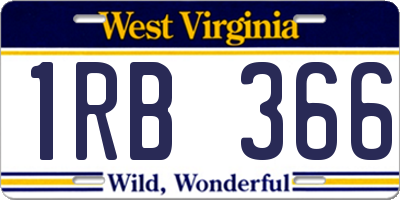 WV license plate 1RB366
