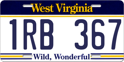 WV license plate 1RB367