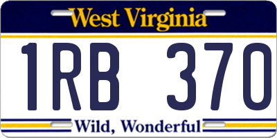 WV license plate 1RB370