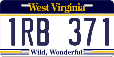 WV license plate 1RB371