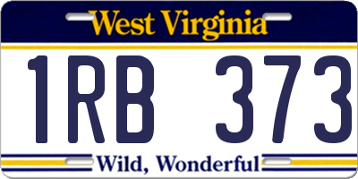 WV license plate 1RB373