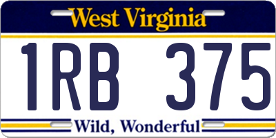 WV license plate 1RB375