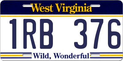 WV license plate 1RB376