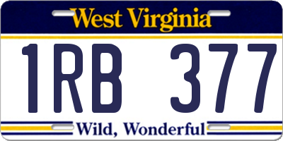 WV license plate 1RB377