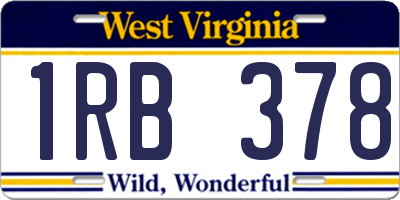 WV license plate 1RB378