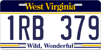 WV license plate 1RB379