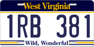 WV license plate 1RB381
