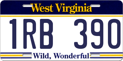 WV license plate 1RB390