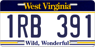 WV license plate 1RB391