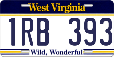 WV license plate 1RB393