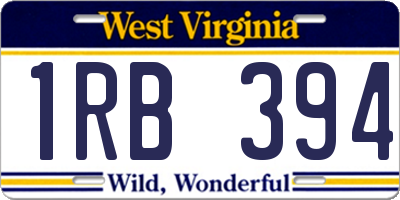 WV license plate 1RB394