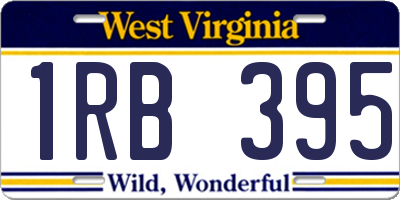 WV license plate 1RB395