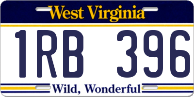 WV license plate 1RB396