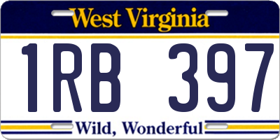 WV license plate 1RB397