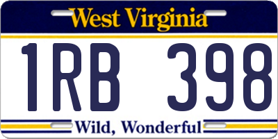 WV license plate 1RB398