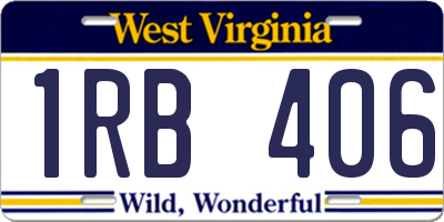 WV license plate 1RB406