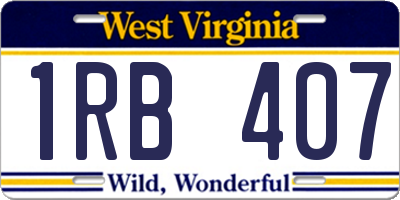 WV license plate 1RB407
