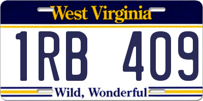 WV license plate 1RB409