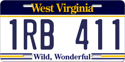 WV license plate 1RB411