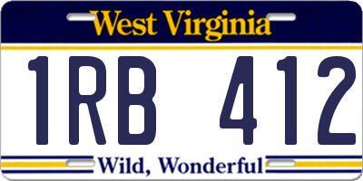 WV license plate 1RB412