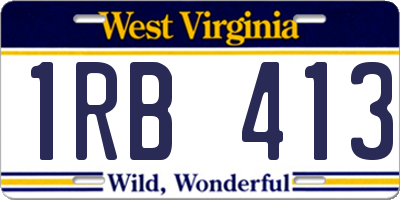 WV license plate 1RB413