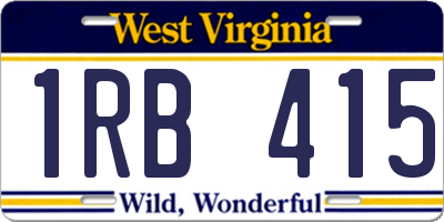 WV license plate 1RB415