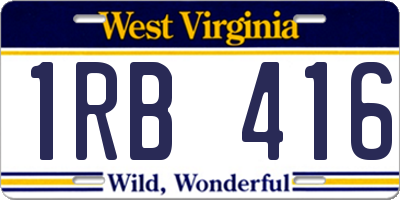 WV license plate 1RB416