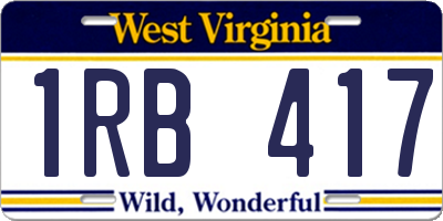 WV license plate 1RB417