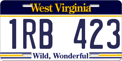 WV license plate 1RB423