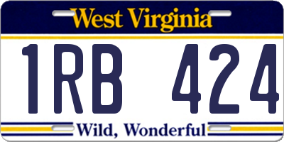 WV license plate 1RB424