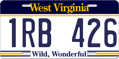 WV license plate 1RB426