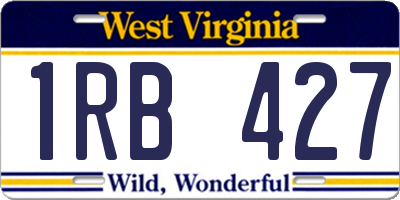 WV license plate 1RB427