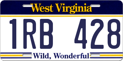 WV license plate 1RB428