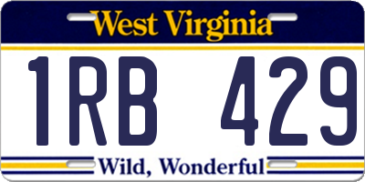 WV license plate 1RB429