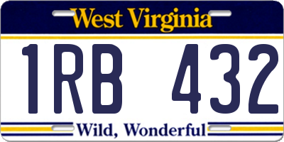 WV license plate 1RB432