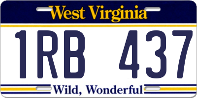 WV license plate 1RB437