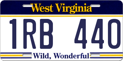 WV license plate 1RB440