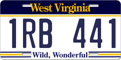 WV license plate 1RB441