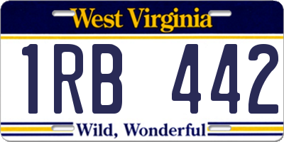 WV license plate 1RB442