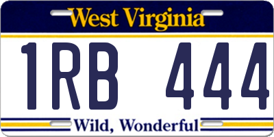 WV license plate 1RB444
