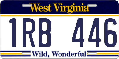 WV license plate 1RB446